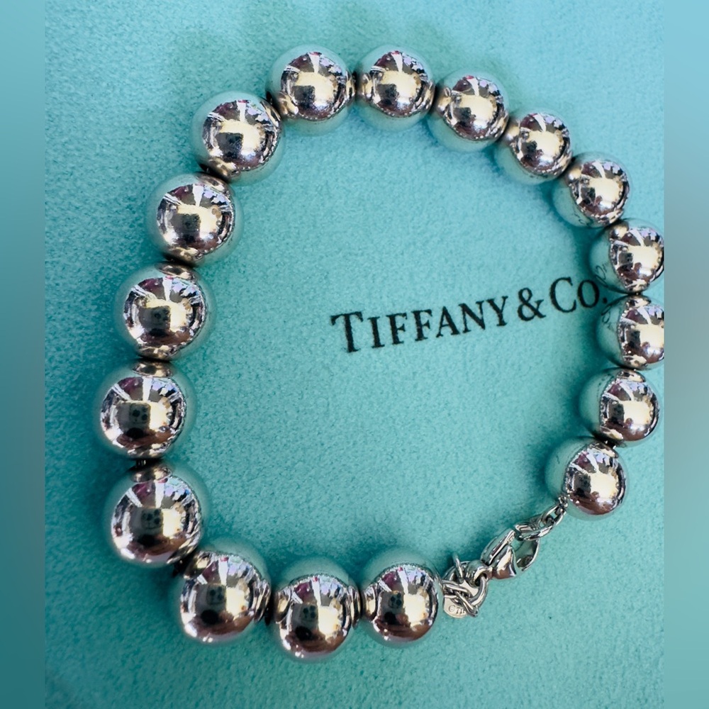 Tiffany & Co. Sterling Silver HardWear 9.5mm Bead Ball Bracelet 8.3 Inches - Picture 3 of 6